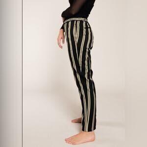 NWT CLOSED Blanch Pant Striped Black Green Gold Size 28